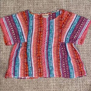 ANTHROPOLOGIE short sleeve printed top